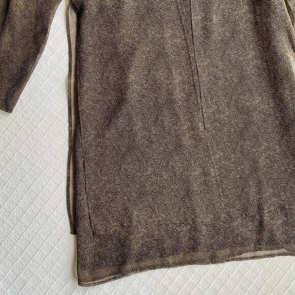 VTG Robbie Bee Silk Two-Piece Dress & Duster Set Black & Tan Knee Length Size 6 - Picture 4 of 14